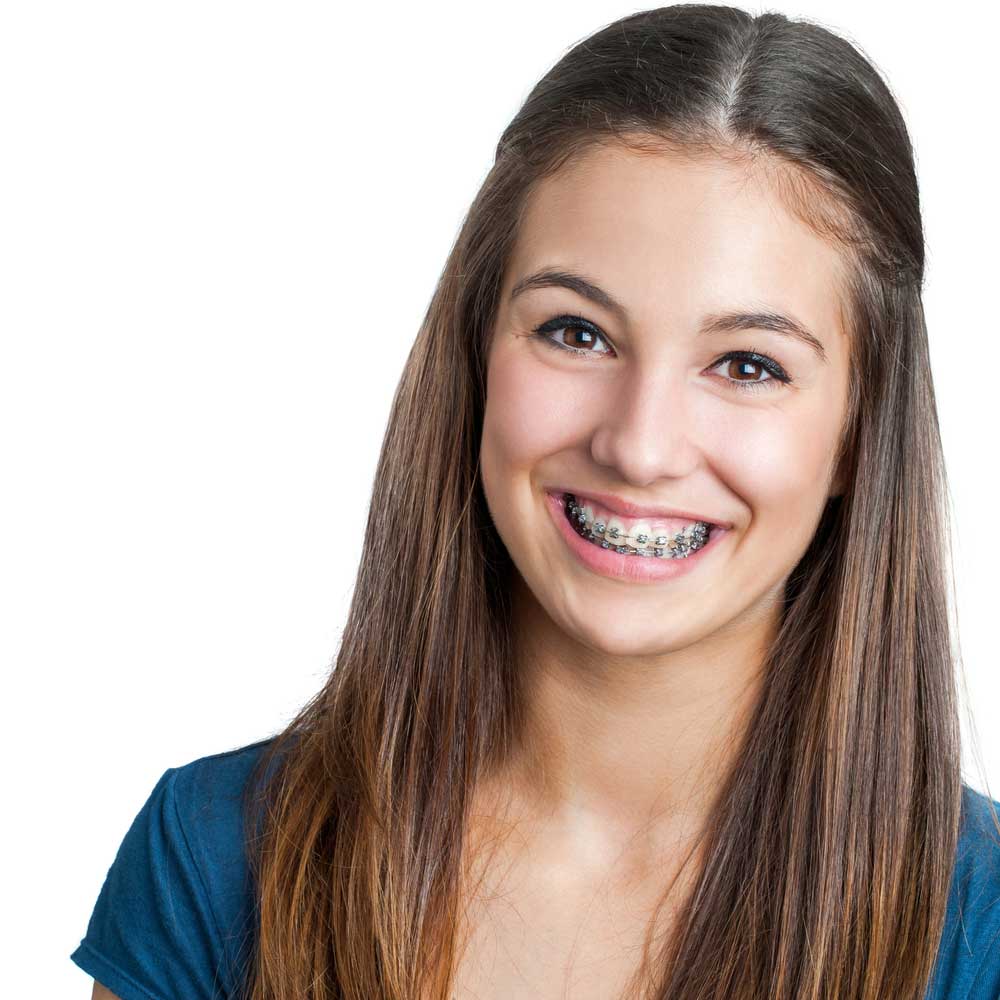 Teen With Braces Aura Orthodontics